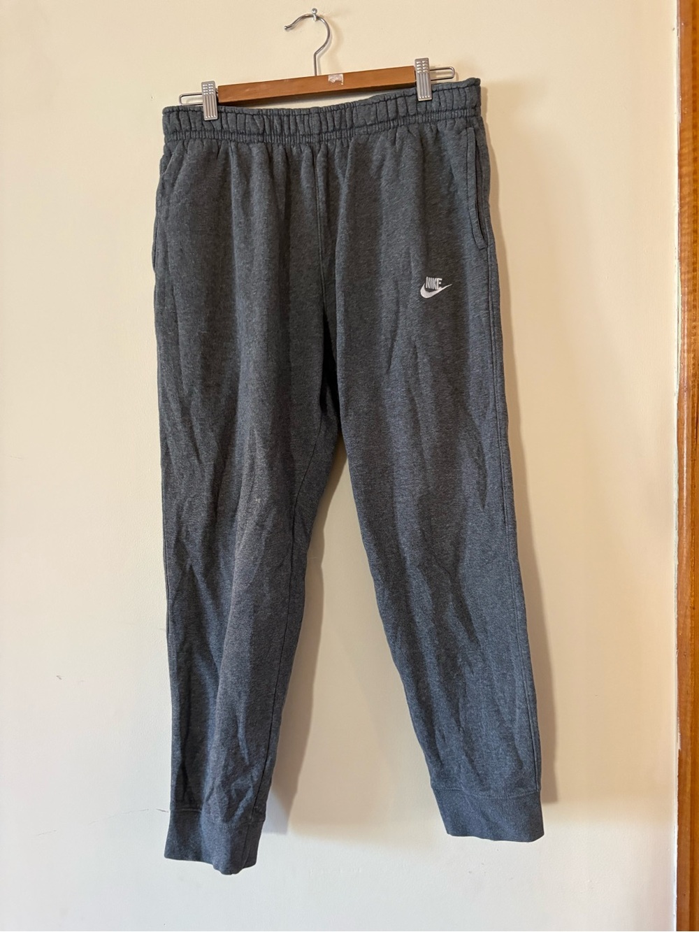 Nike Mens Charcoal Gray Fleece Joggers Large